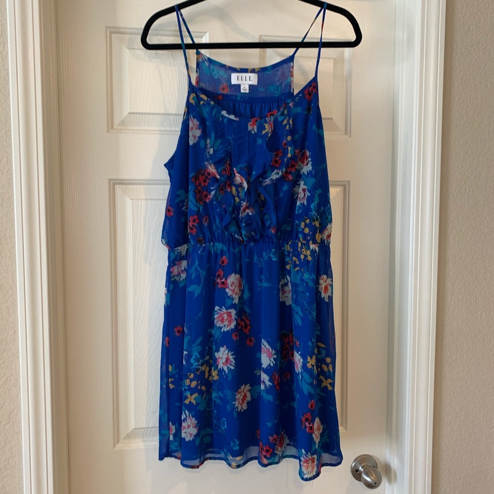 XL Elle Royal Blue Floral Dress